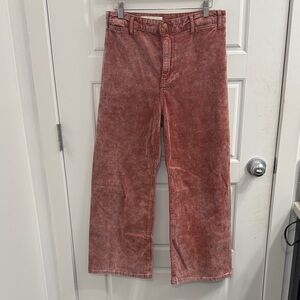 Anthropologie Pilcro Ultra High-Rise Cropped Wide-Leg Corduroy Pants Size 28